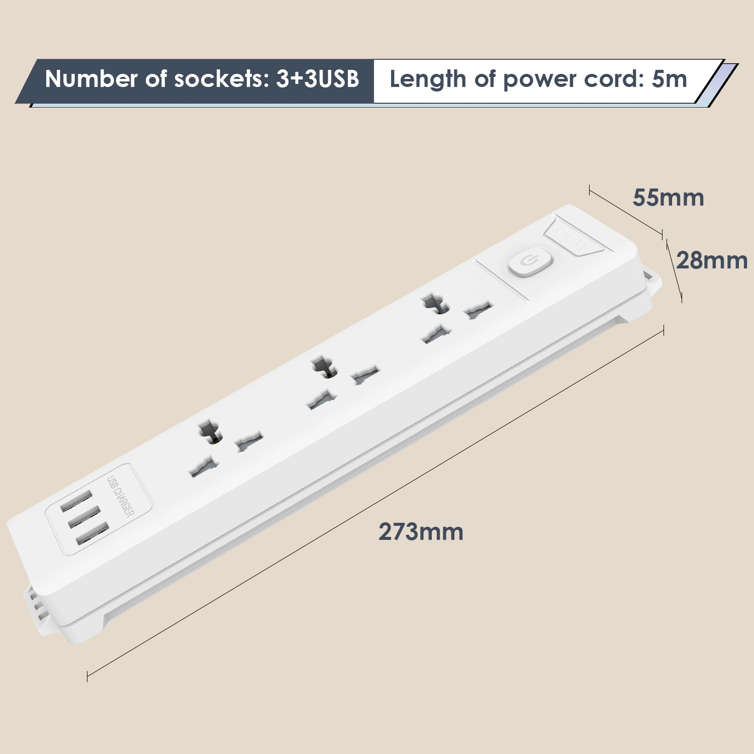 deli et408 power strip 10